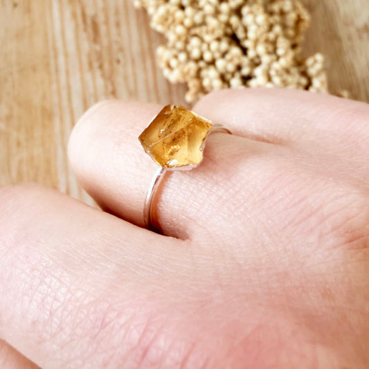 Citrin (gebr.) Silberring