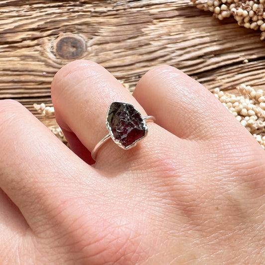 Granat Silberring