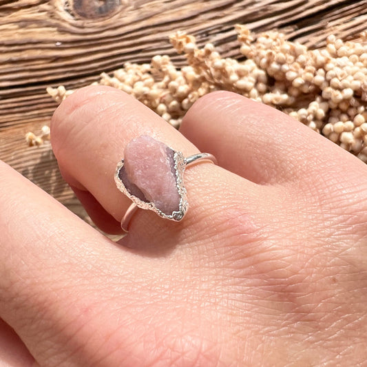 Rosa Opal Silberring