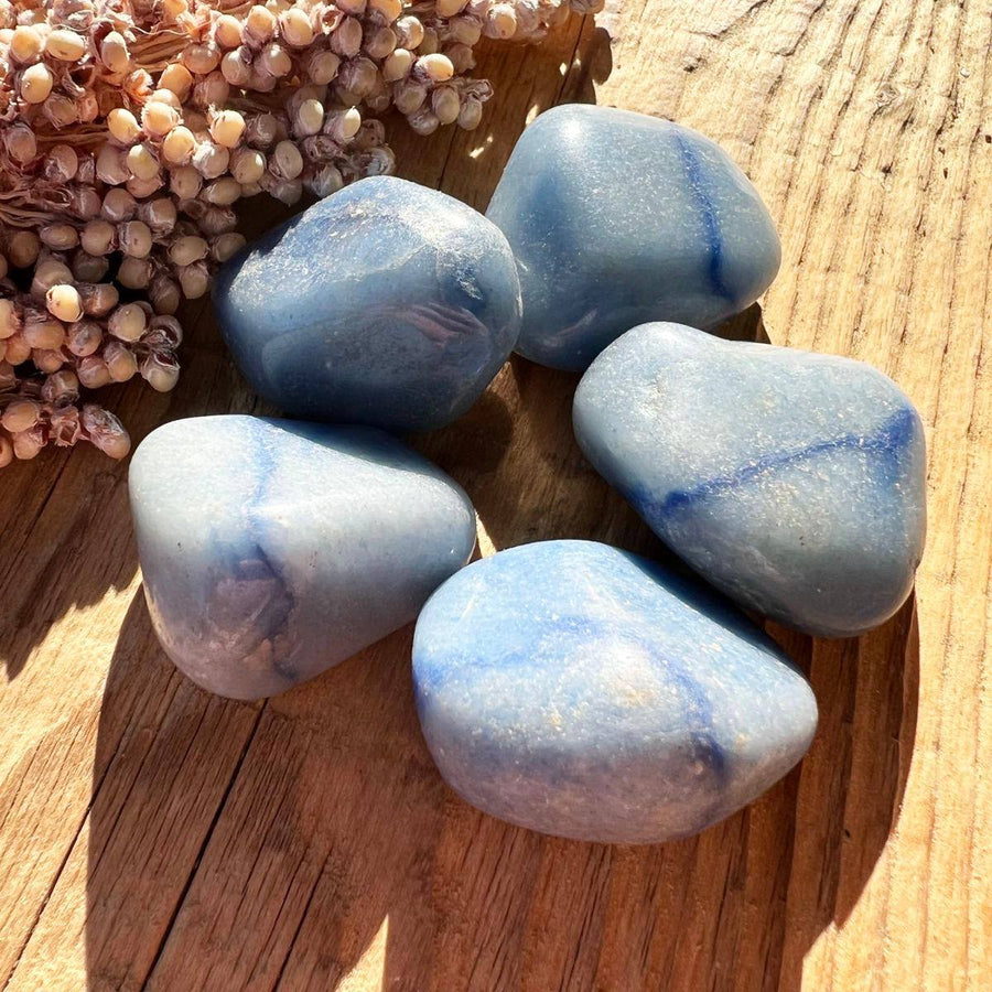 Blauquarz Trommelstein - DIY SPIRIT